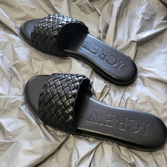 J. Crew Black Woven Leather Sandals - Picture 7 of 11